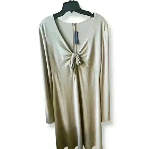St. John long Sleeve Taupe Dress Size 2 - Picture 1 of 7